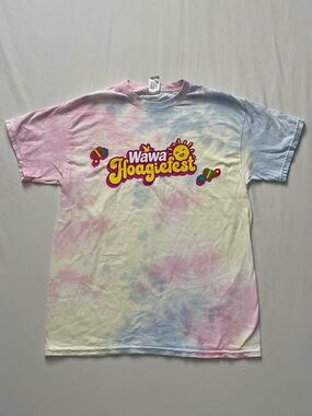 Wawa 2026 Hoagiefest Tie-Dye Short Sleeve Tee Shirt- Pink, Yellow, & Blue